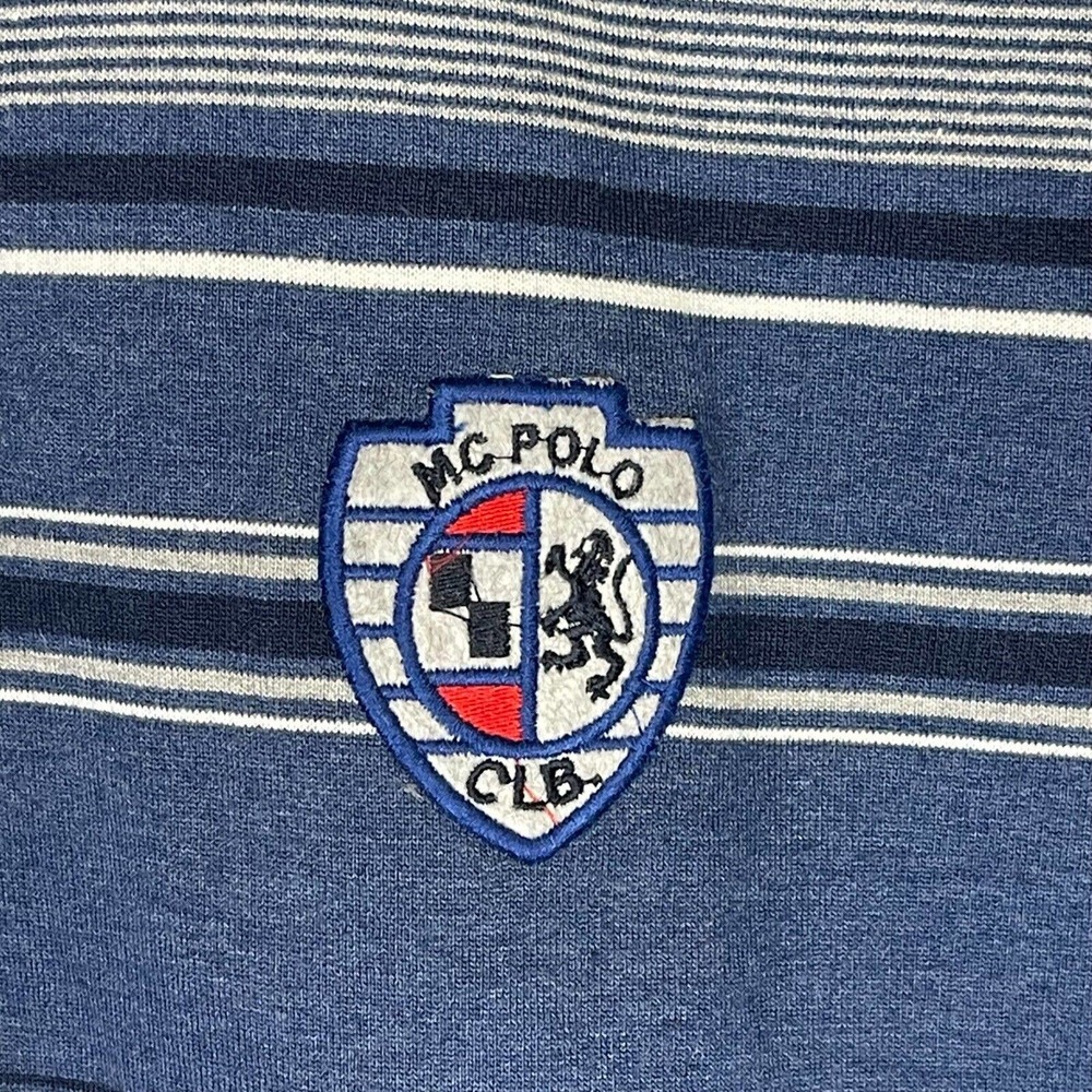 Monte Carlo Polo Club Pullover Sweater Mens M‎ Blue Striped Pocket Mock Neck NWT - Picture 3 of 13